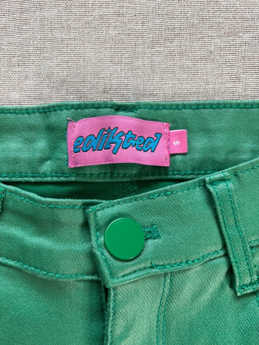 Edikted green faux leather flare pants. - Picture 11 of 16